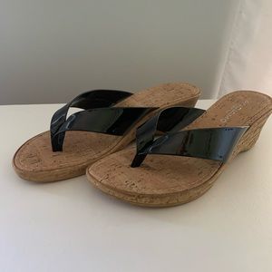 Black heeled wedge sandal!